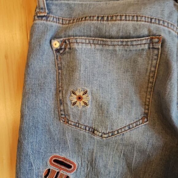 Pilcro and the Letterpress Slim Boyfriend Crop Embroidered Jeans - Picture 8 of 10